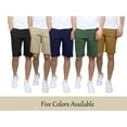 thumbnail image 4 of Mens 5-Pockets Flex Stretch Cotton Chino Shorts (3-Pack), 4 of 5