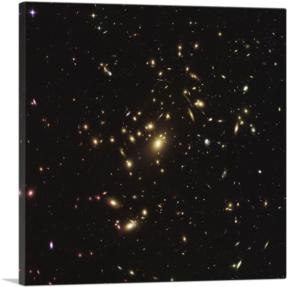 ARTCANVAS NASA Hubble Telescope Galaxy Cluster Warping Space and Time Canvas Art Print - Size: 12" x 12" (0.75" Deep)