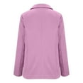 thumbnail image 5 of BRDFRL Womens Business Casual Blazer Summer Cardigan Lapel Button Down Solid Suit Jacket with Lined Office Work Clothes 2025 Light Purple 2XL, 5 of 7