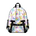 thumbnail image 3 of Butterfly and Watercolor Multicolor Pattern Cute School Backpack Bag for School with Padded Back and Adjustable Shoulder Straps 15.25"x11.5"x5.25", 3 of 5