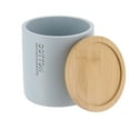 thumbnail image 6 of Light Blue Cotton Pad Holder - Polyresin Bathroom Storage Container with Bamboo Lid, 6 of 7