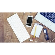 Macally Ultra-Slim USB Wired 78 keys & 20 shortcut Keyboard with Number Keypad for Mac c Pro, Mini, Computers & Book Laptop, Windows Desktop PC Laptops, White (SLIMKEYC)