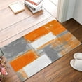 thumbnail image 2 of Entrance Floor Mat Doormat(Personalized) Oil Painting Abstract Art Welcome Door Mat Low Profile Non Slip Entry Rugs for Bathroom Kitchen Home Front Decor, 18x30inch Orange Geometric, 2 of 5