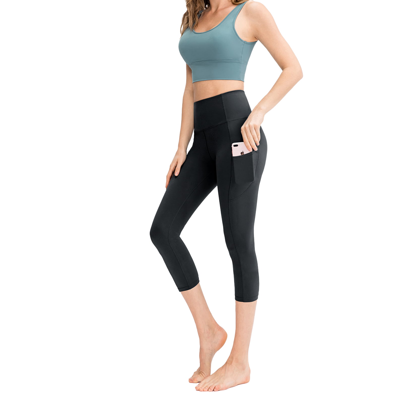 Lift Leggings with Pockets for Women High Waisted Yoga Pants for Women Workout Capri Leggings for Women 