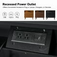 thumbnail image 2 of Modern Wooden Storage Accent Cabinet 3 Drawers Multifunctional End Table Set of 2 with USB Black, 2 of 7