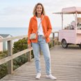 thumbnail image 4 of Womens Full Zip Stand Collar Fleece light jacket Long Sleeve Warm Casual Coat With Side Pockets for Fall Winter Hiking Athletic Wear, 4 of 5