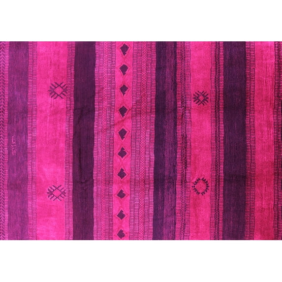 Ahgly Company Indoor Rectangle Solid Pink Modern Area Rugs, 5' x 7'