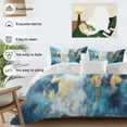 thumbnail image 3 of Abstract Graffiti Art 4 Piece Duvet Cover Set Queen Size Blue Gold Blend Decor Soft Bedding Set Comforter Cover, 1 Duvet Cover 1 Flat Sheets and 2 Pillowcases, 3 of 9