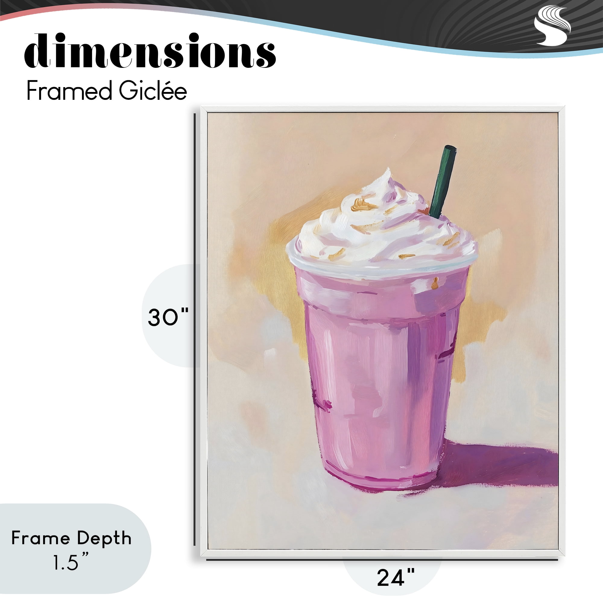 Stupell Industries Pink Strawberry Shake White Framed Giclee Art, design by The Prints Vibe