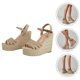 thumbnail image 3 of 1 Pair Women Sandals Wedge Sandals Summer Beach Shoes with Adjustable Ankle Strap, 3 of 4