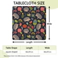 thumbnail image 2 of Cute Hedgehog Pattern with Pioneer Flower Square Fitted Tablecloth with Elastic Edge,Square Table Cover,Washable Elastic Table Cover for Home Kitchen Party Decor 36"x36", 2 of 6