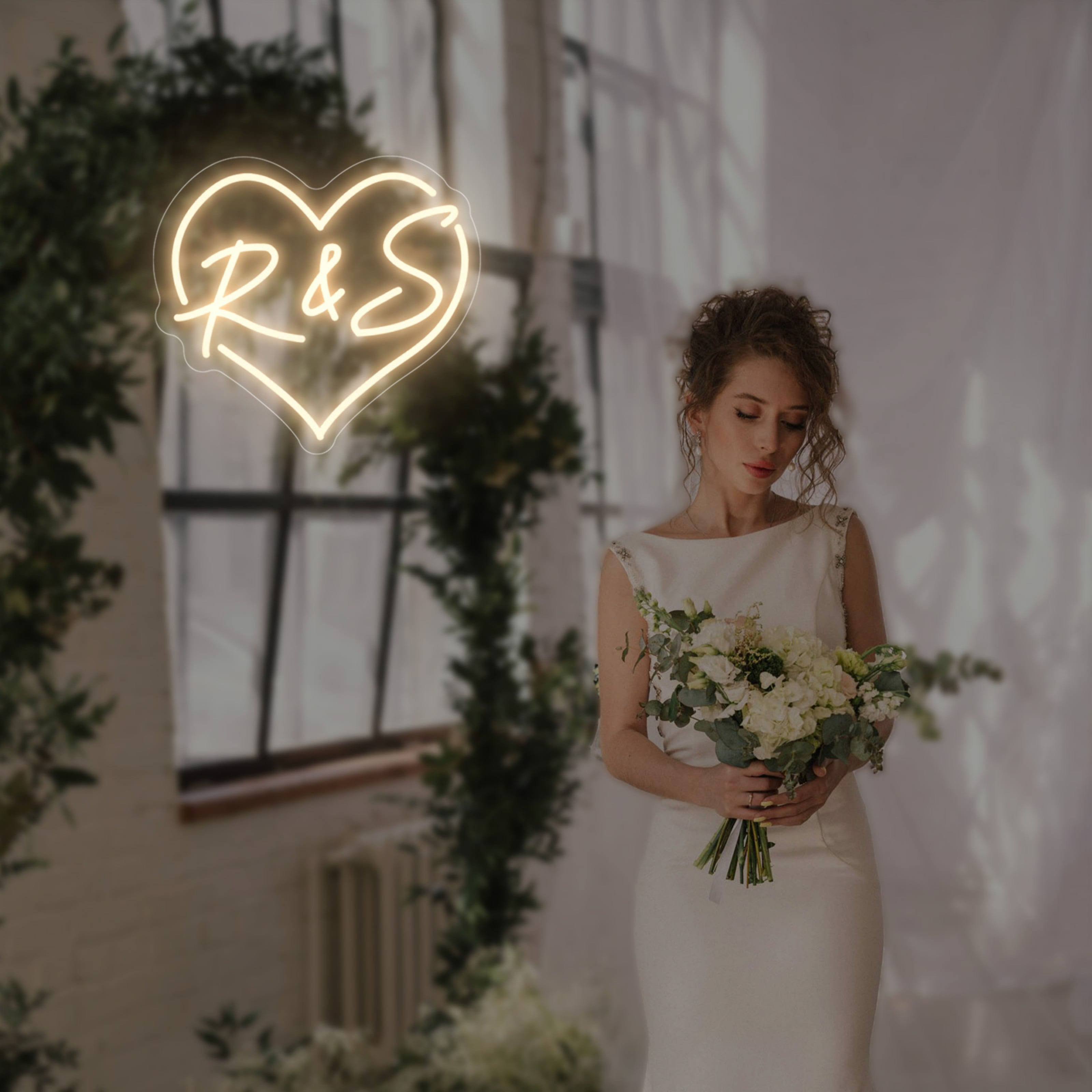UPONRAY Heart Shaped Custom Neon Signs with &, Usb Powered with Adjustable Brightness Wall Decor for Gifts, Dark Blue, 12 inch