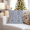 thumbnail image 4 of Ethan Taylor Botanical Throw Pillow Soft Cushion Cover 'William Morris Pattern VI Plants Leaves Cottagecore' Classic Pattern Decorative Square Accent Pillow Case, 18x18 Inches, Purple, Blue, 4 of 5