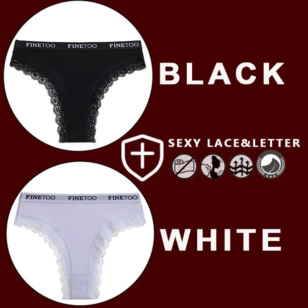 FINETOO 2 Unids/Set Mujeres Algodón Bragas Niñas Letra Tangas Pantys Brasileños Ropa Interior De Encaje Sexy Para Mujer Lenceríapangjing