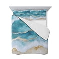 thumbnail image 7 of Aqua Ombre Beach Twin XL Size Down Alternative Comforter, Lightweight Comforter Quilt Bedding Set with Pillow Shams Coastal Nautical Summer Seaside All Seasons Bed Comforter Duvet Insert 68"x98", 7 of 7