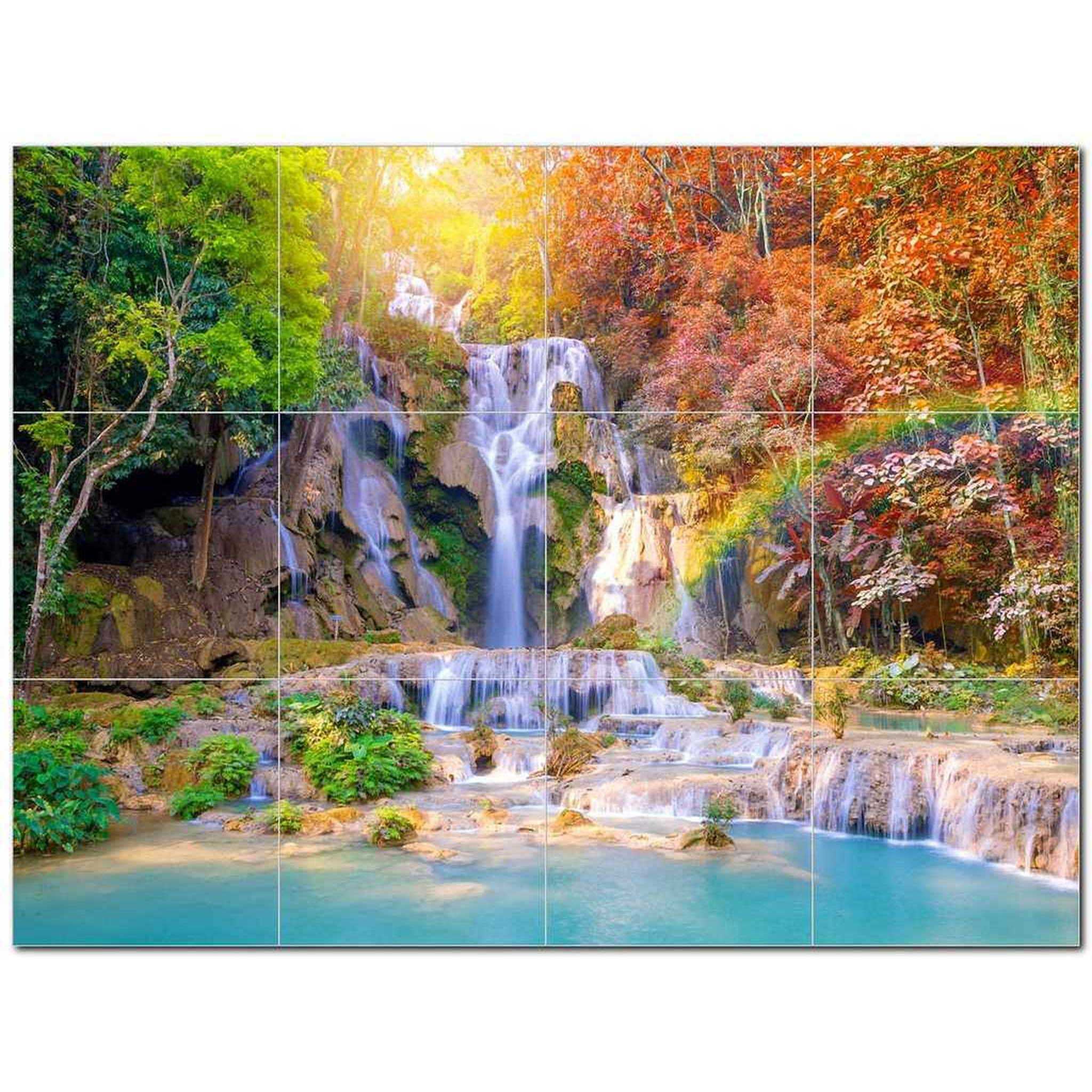 Waterfalls Ceramic Tile Mural Kitchen Backsplash Bathroom Shower 401819