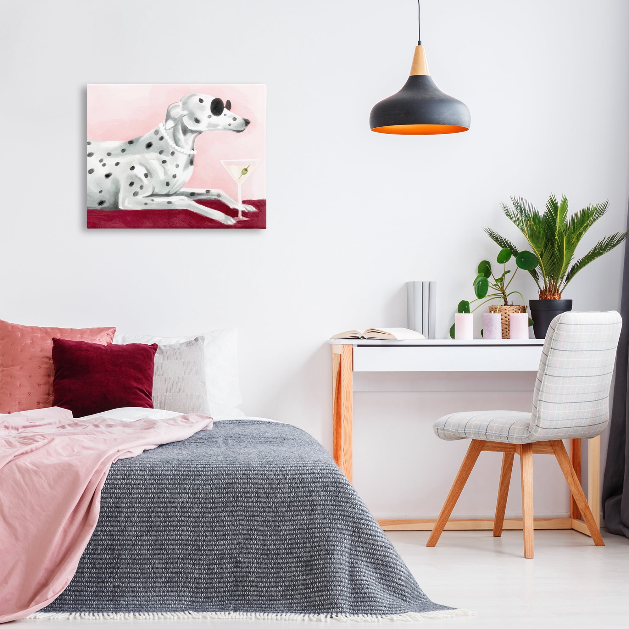 Stupell Industries Dog with Martini Animals Painting Wrapped Canvas Art Print Wall Art, 30 x 24