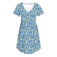thumbnail image 6 of Livrdious Summer Dresses for Women Casual V Neck Short Sleeve A-Line Midi Dress Boho Beach Floral Print Sundress, 6 of 7