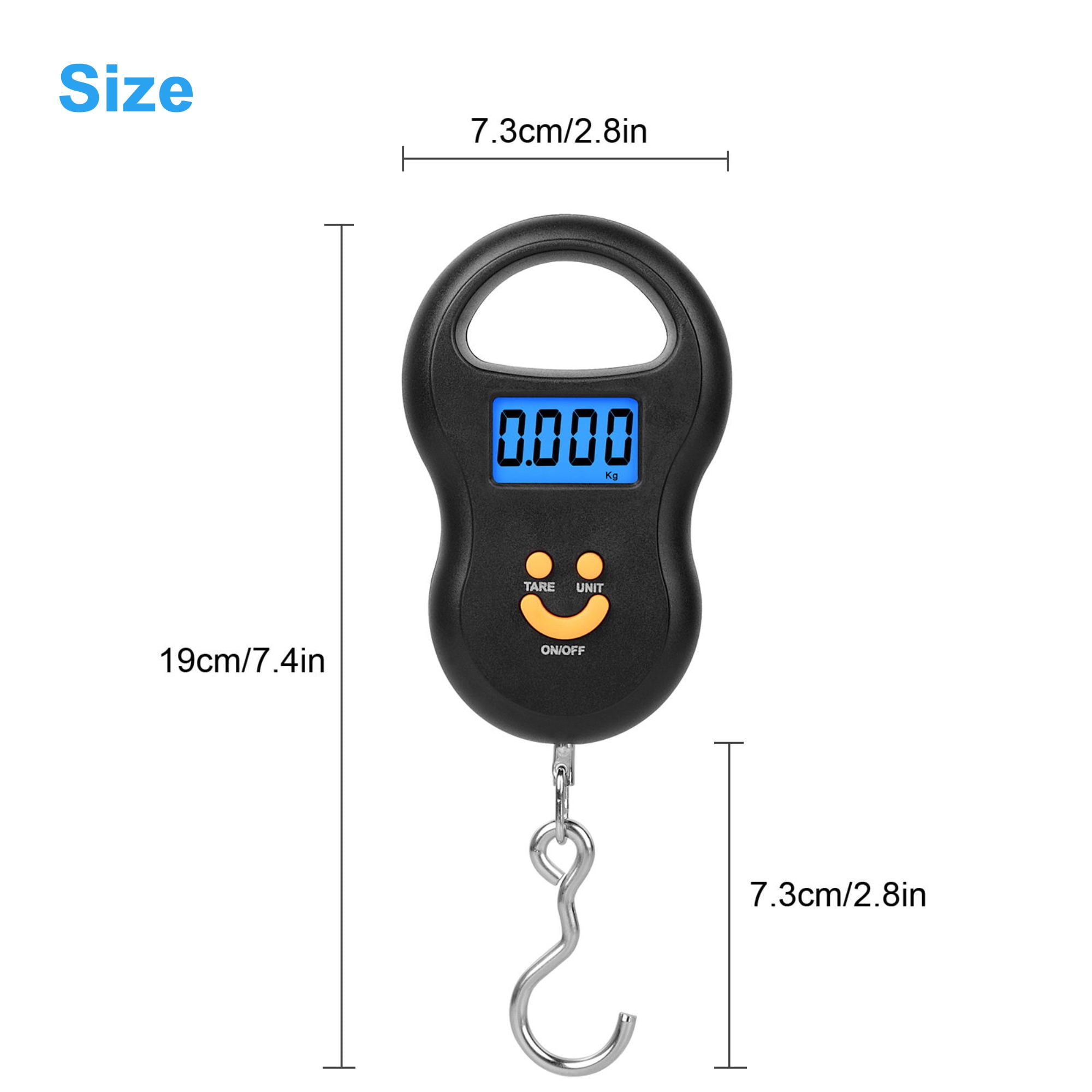110lb/50kg Digital Fishing Scale, EEEkit Portable Luggage Weight Scale,  Electronic Hanging Hook Scale with Backlit LCD Display 