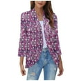 thumbnail image 1 of Birdeem Womens Non Positioning Printed Fashionable Loose Lace Cardigan Top, 1 of 4