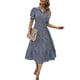 thumbnail image 3 of Txlixc Vestido de manga corta femenino con solapa impresa en flores Txlixc  moda, 3 of 9