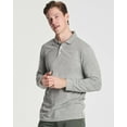 thumbnail image 2 of Real Essentials 3 Pack Men's Cotton Jersey Long-Sleeve Polo Shirt - Casual Workwear Office (Available In Big & Tall), 2 of 6