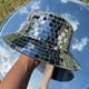 thumbnail image 3 of Jumpingount Sombrero de cubo con purpurina, tocado impresionante, accesorio de bricolaje, decoración de placa brillante de discoteca, espejo atractivo, Sombreros Jumpingount AP018939-01, 3 of 6
