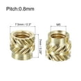 thumbnail image 2 of Knurled Insert Nuts, 50 Pack M5x7mm Lx7.5mm OD Brass Heat Set Insert, 2 of 6