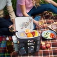 thumbnail image 5 of FORMRS Insulated Cooler Bag 24 Cans Capacity Soft Leakproof Lunch Box with Side Pockets, Black Record, 5 of 7