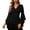 94Black445, variant on Womens T Shirts Solid Color Stretch Wrap V Neck Tees Side Waist Ruched Slim Fit Flared Long Sleeve Elegant T-Shirts Comfortable Tops L