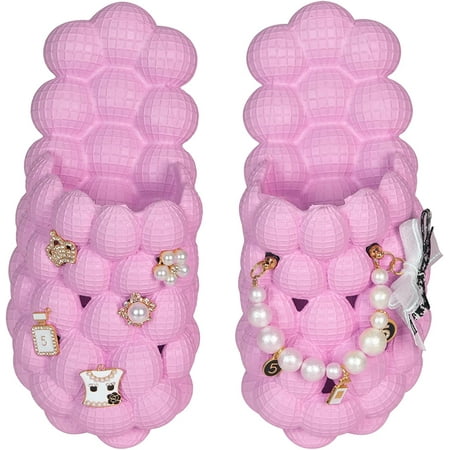 

Massage Bubble Slides Women Funny Lychee Spa Slippers for Men Indoor and Outdoor Non-Slip Bath Shower Shoes Bedroom House Gym Basketball Slides Sandals
