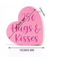thumbnail image 2 of 4 Pieces Valentine's Day Wooden Sign Heart Shape Home Decor Conversation Heart Signs Candy Heart Tiered Tray Decor for Wedding Anniversary, 2 of 7