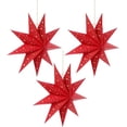 thumbnail image 1 of 3 uds farol de estrella de papel rojo pantalla 9 linternas de papel de estrella puntiaguda decoraciones colgantes para Año Nuevo boda fiesta vacaciones, 1 of 5