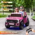 thumbnail image 2 of VOLTZ TOYS Ford Super Duty F450 Dually 2-Seater 24V Kids Ride-On Truck, Motorized Pick-Up Toy Car with Dual Rear Wheels, Parent Remote Control, EVA Tires, Licensed, Pink, 2 of 6