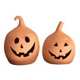 thumbnail image 5 of Kalalou Terracotta Halloween Jack-O-Lanterns Pumpkins, Orange - Set of 2, 5 of 5