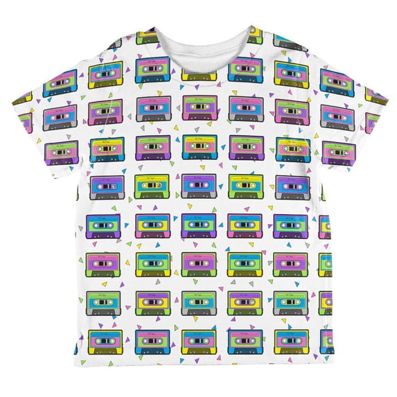 Retro Cassette Tape Pattern All Over Toddler T Shirt Multi 4T