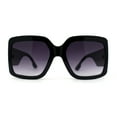 thumbnail image 2 of Womens Minimal Mod Oversize Thick Plastic Butterfly Chic Sunglasses Black Smoke, 2 of 4