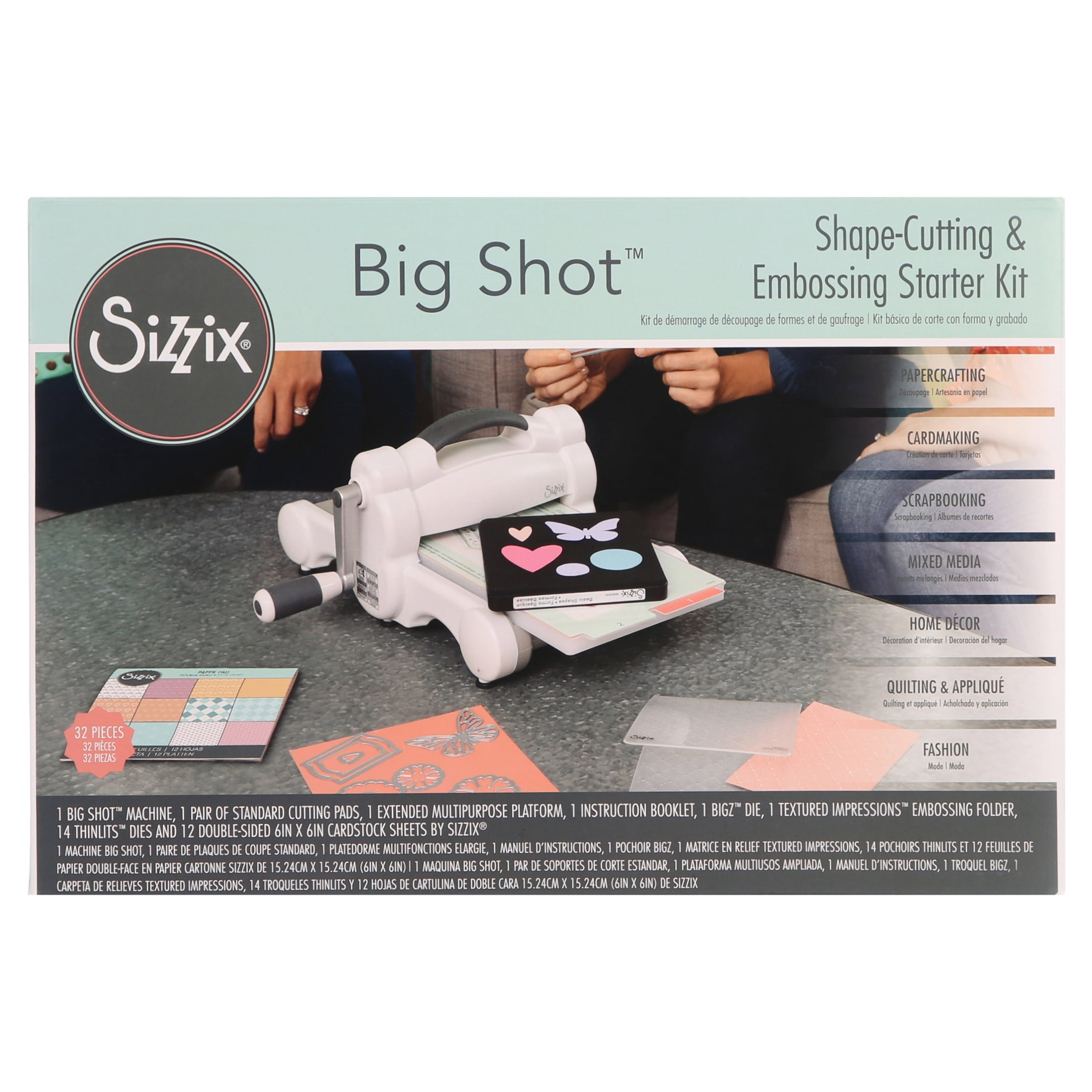 Sizzix - Big Shot Plus Machine - White and Gray - Starter Kit