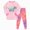 G890-Light Pink, variant on HFHAPW Toddler Girl Boys Kids Pajamas Funny Graphic Pjs Long Sleeve Snug fit 2pcs Jammies