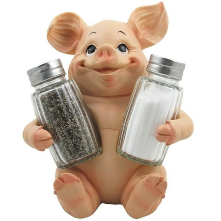 Sitting Pig Salt And Pepper Shaker Set With Decorative Farm Animal Sitting Pig Salt And Pepper Shaker Set With Decorative Farm Animal Figurine E Rack For Rustic