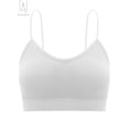 thumbnail image 5 of Gustave Women's Seamless Cami Bra V Neck Padded Bralette Spaghetti Strap Pullover Style Bras Tank Top Wire Free "L, White", 5 of 6