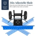 thumbnail image 6 of 36in Galvanized Blade Heavy-Duty 2-Wheel Snow Pusher Hand Plow for Snow Removal w/Wheels, Adjustable Handle, Blade Angle - Blue, 6 of 14
