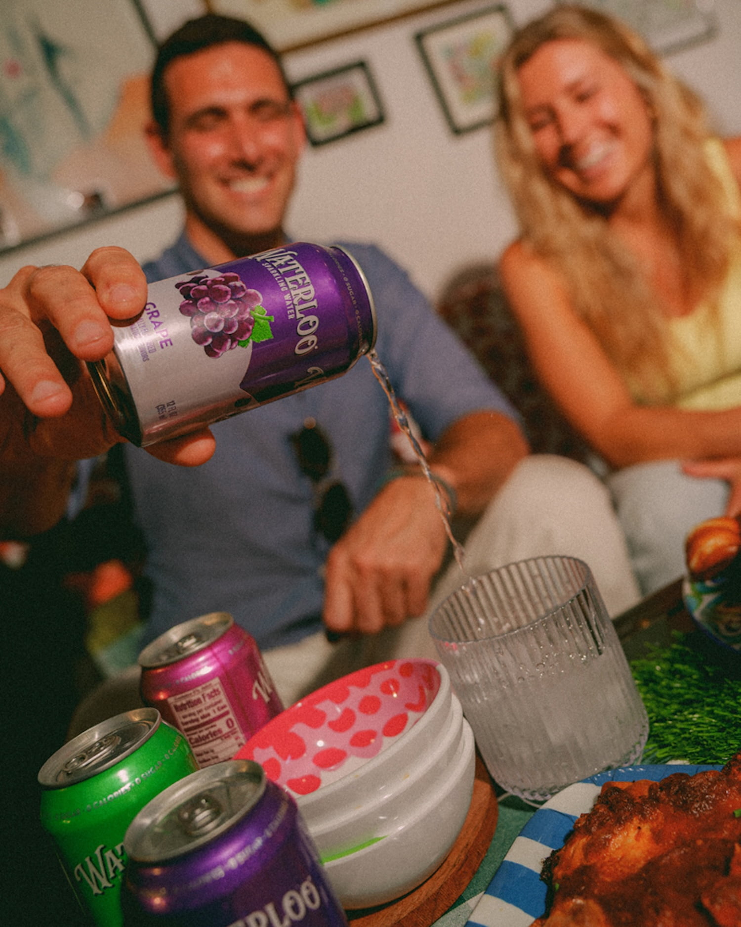 (2 pack) Waterloo Sparkling Water, Grape, 12 fl oz, 8 pack cans