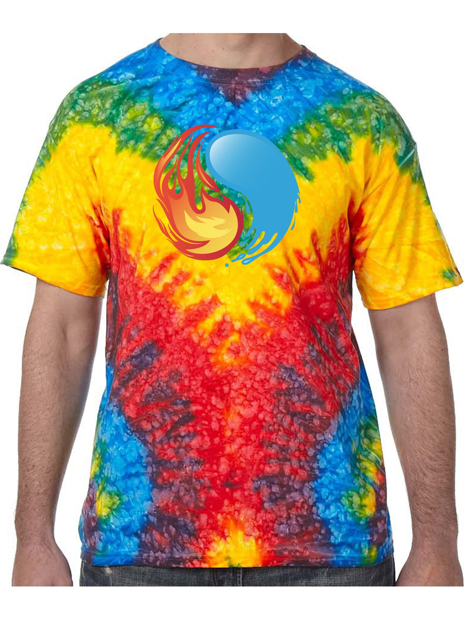 Melting Yin Yang Rainbow Tie Dye T-Shirt Clothing Gender-Neutral Adult Clothing Tops & Tees T-shirts 