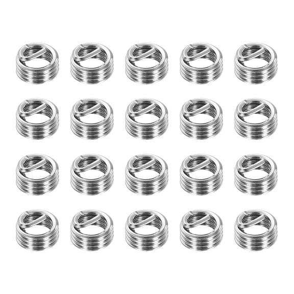 Uxcell Wire Thread Inserts M4x0.7 Metric 1D 4mm, 20Pcs 304 Stainless Steel Helical Coiled Wire Screw Threaded Sleeve Sheath for Mechanical Equipment Automotive Repairs