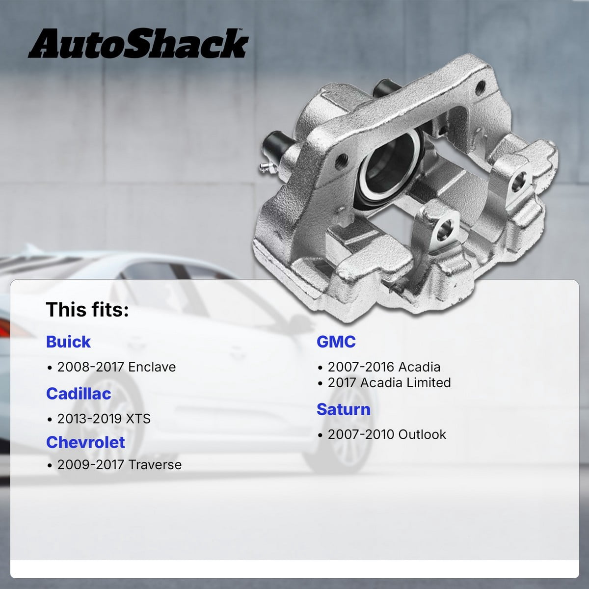 AutoShack Rear Brake Caliper for Chevrolet, GMC, Buick & Cadillac, Traverse 2009-2017 Acadia 2007-2016 Enclave 2008-2017 XTS 2013-2019 Acadia Limited 2017, AWD FWD V6 3.6L, Right