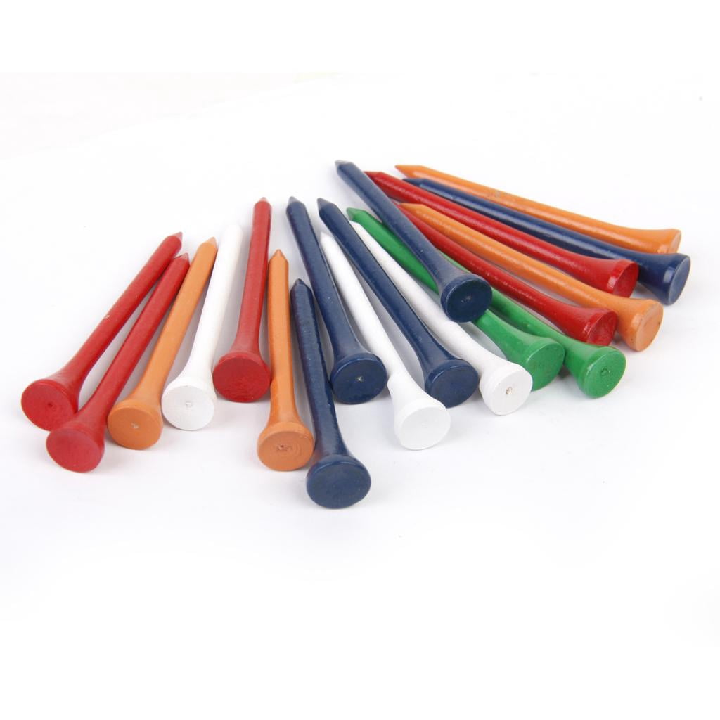 200x Wooden Mix Colorful golf professional tees Standard Tees 83mm 3 1/4'' Long