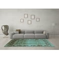 thumbnail image 3 of Ahgly Company Indoor Square Oriental Light Blue Industrial Area Rugs, 5' Square, 3 of 4