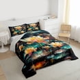 thumbnail image 3 of Manfei Country Lotus Leaf Queen Comforter Set,Rustic Plant Bedding Sets,Lake Botanical Floral Bedding Comforter Set For Girls Teens,Super Cozy Room Decor Reversible,3pcs, 3 of 8