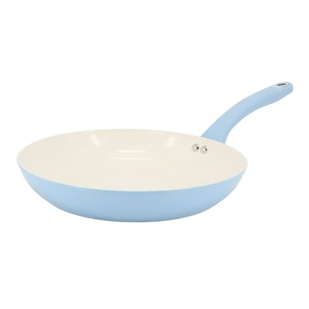 Martha Stewart Everyday Rexford 9.5 Inch Ceramic Nonstick Aluminum Frying Pan in Soft Blue